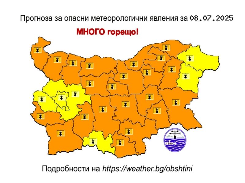 Оранжев код за високи температури